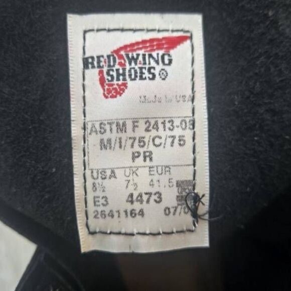 New Redwing 4473 Red Wing steel toe black work boots logger firefighter 8.5 mens - Picture 4 of 15